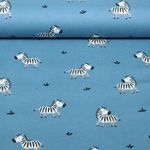 Baumwoll-Flanell - Zebras Blau