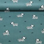 Baumwoll-Flanell - Zebras Petrolgrün