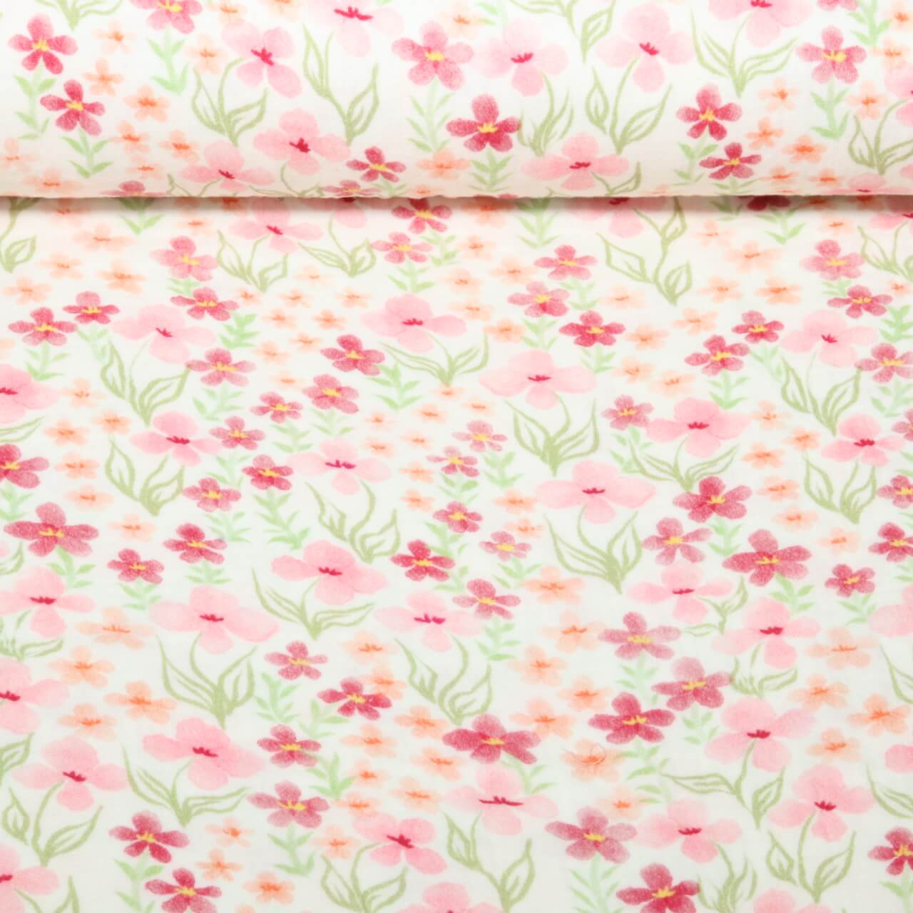 Gaze de coton - Double gaze numérique Jardin de fleurs Ecru-0 Gaze de coton - Double gaze numérique Jardin de fleurs Ecru-0