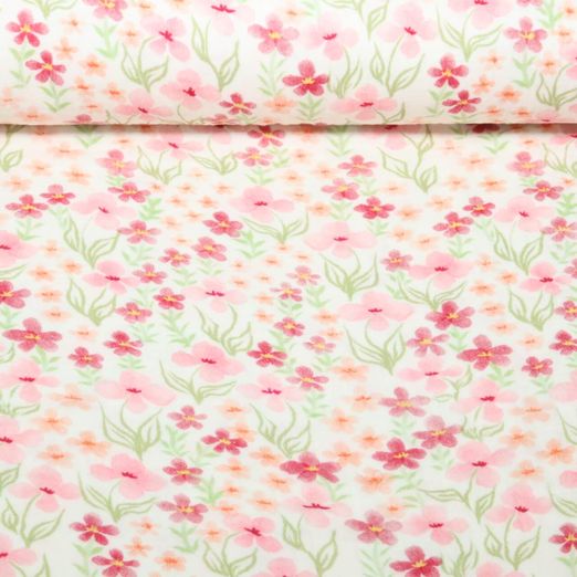 Gaze de coton - Double gaze numérique Jardin de fleurs Ecru Gaze de coton - Double gaze numérique Jardin de fleurs Ecru