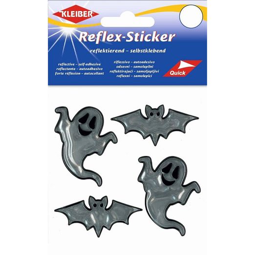 Reflex-Sticker Grusel - 4 Stück - silber