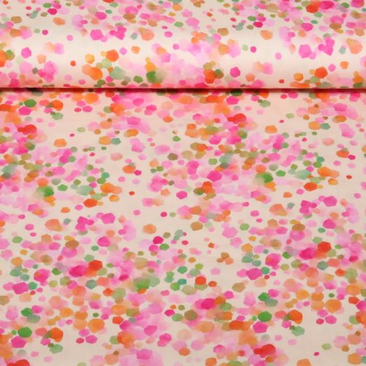 Viskose-Satin - Digital Konfetti Ecru