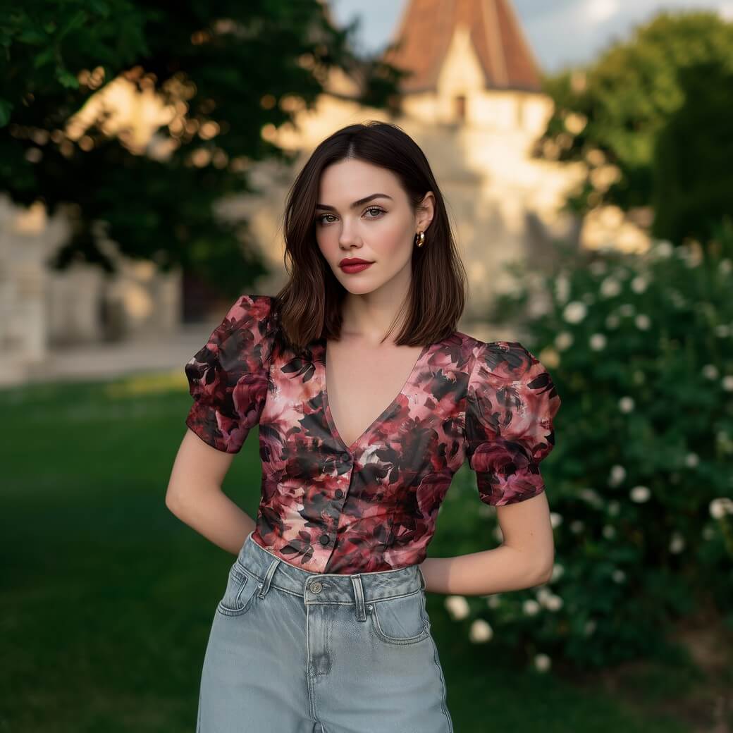 Baumwoll-Satin - Digital Floral Gemalt Bordeaux-1 Baumwoll-Satin - Digital Floral Gemalt Bordeaux-1