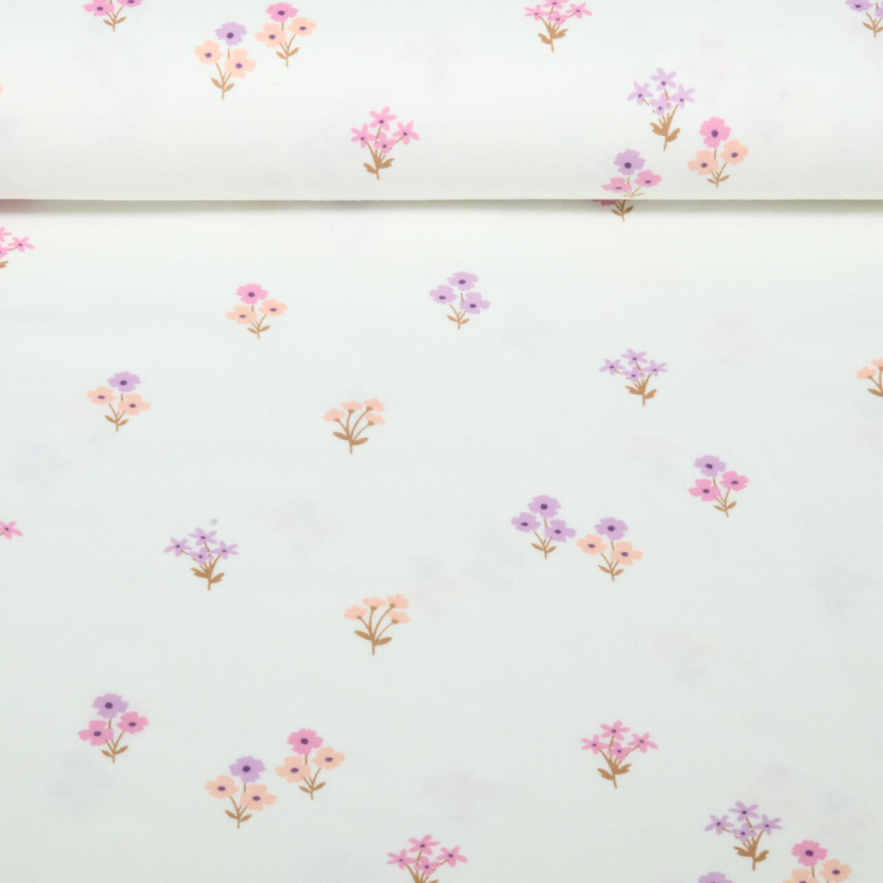 Baumwoll-Flanell - Kleine Blumen Ecru-0 Baumwoll-Flanell - Kleine Blumen Ecru-0