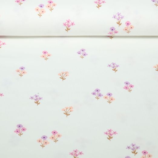 Baumwoll-Flanell - Kleine Blumen Ecru Baumwoll-Flanell - Kleine Blumen Ecru