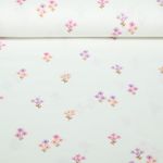 Baumwoll-Flanell - Kleine Blumen Ecru