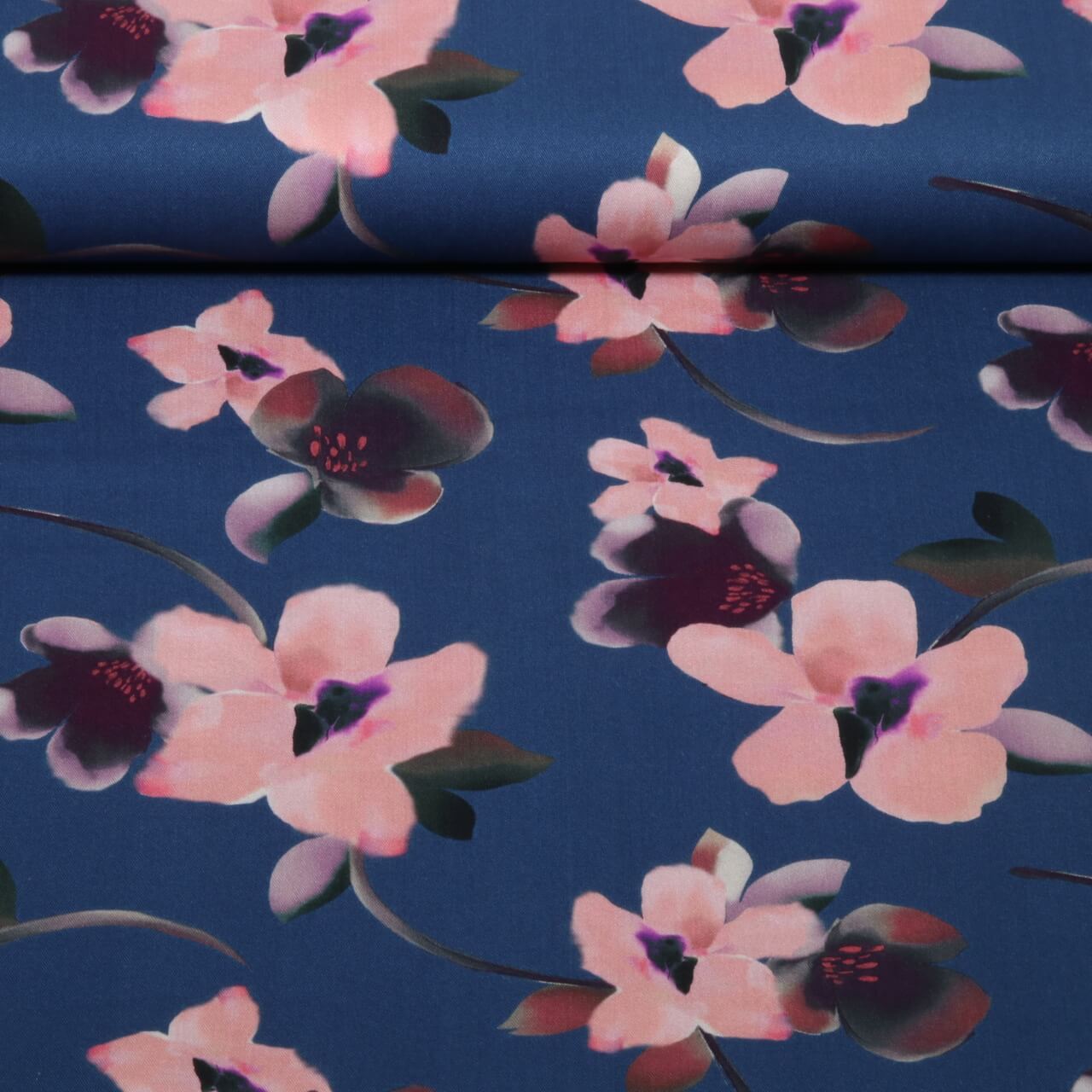 Viscose - Impression numérique bleu marine foncé-0 Viscose - Impression numérique bleu marine foncé-0