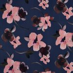 Viscose - Stretch Digitale Bloesems Marine Viscose - Stretch Digitale Bloesems Marine