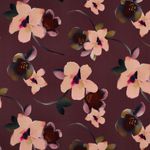 Viscosa - Stretch Digital Blossoms Bordeaux Viscosa - Stretch Digital Blossoms Bordeaux
