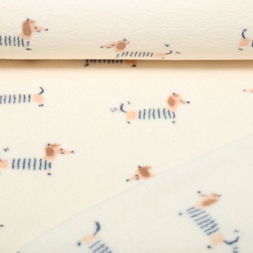 Polaire ultra douce - Mega Soft Doubleface Teckel Ecru Polaire ultra douce - Mega Soft Doubleface Teckel Ecru