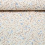 Musselin Extrabreit - Blumen Ecru Blau 250cm Musselin Extrabreit - Blumen Ecru Blau 250cm