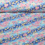 Baumwoll-Webware - Kirschenblüten Blau Gold Baumwoll-Webware - Kirschenblüten Blau Gold