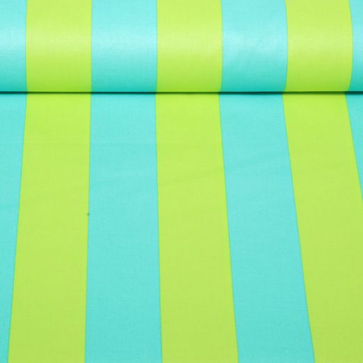 Beschichtete Baumwolle - Blockstreifen Blau Kiwi Beschichtete Baumwolle - Blockstreifen Blau Kiwi