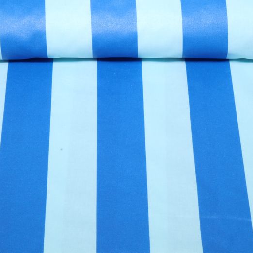 Beschichtete Baumwolle - Blockstreifen Hellblau Blau