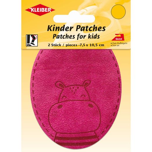 Bügel-Patch Nilpferd - 2 Stück