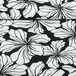Viskose - Große Blüten Schwarz