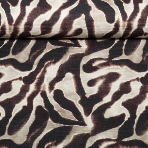 Baumwoll-Canvas - Digitaldruck Slub Zebra Sand