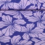 Viskose - Große Blüten Blau Viskose - Große Blüten Blau
