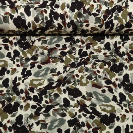 Jersey Romanit - Impression digitale Léopard Ecru