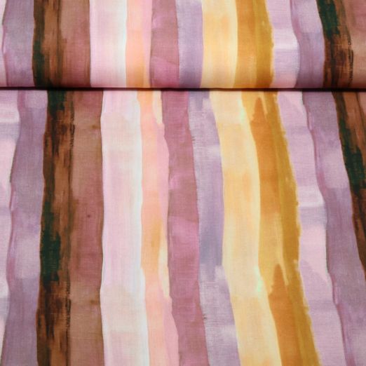 Viskose - Digital Aquarellstreifen Mauve