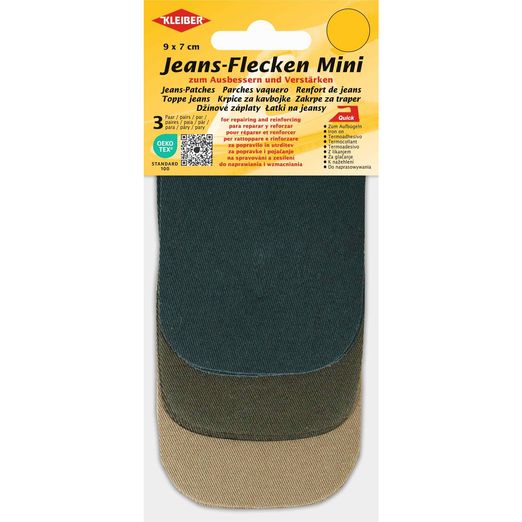 Jeans-Flecken Mini 9 x 7 cm  - 6 Stück - grün