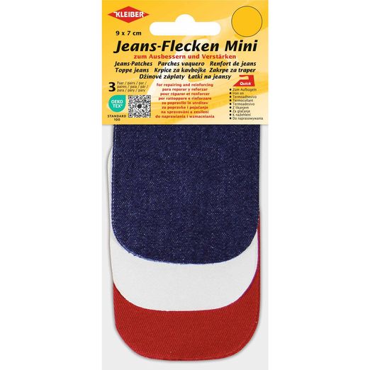 Jeans-Flecken Mini 9 x 7 cm  - 6 Stück - MIX