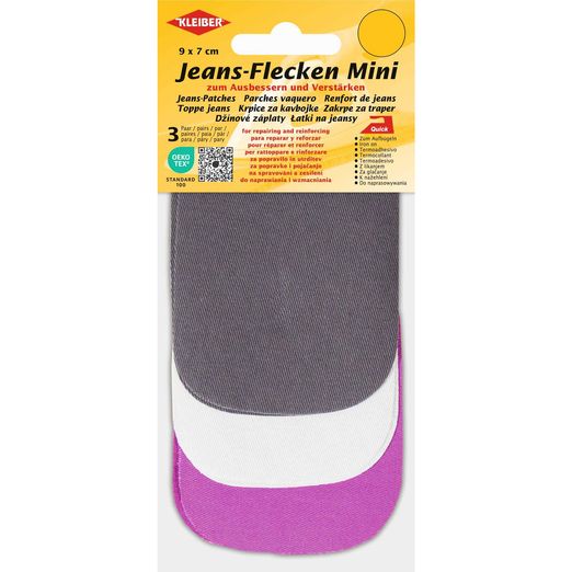 Jeans-Flecken Mini 9 x 7 cm  - 6 Stück - pink