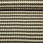 Strickjersey - Jacquard Streifen Olive Ecru