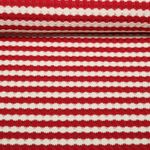 Strickjersey - Jacquard Streifen Rot Ecru