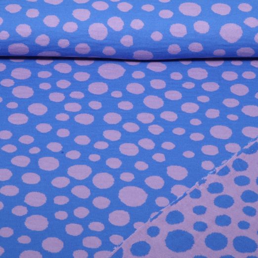 Bio Jacquard Jersey - HHL Queen of Hearts Pop of Love Doubleface Blau