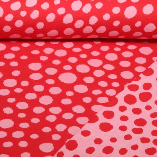 Jersey jacquard bio - HHL Queen of Hearts Pop of Love Doubleface Rouge