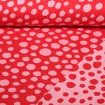 Ekologisk Jacquard Jersey - Hjärter dam Pop of Love Doubleface Röd