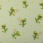 Coton tissé - Impression numérique Crocodile de tennis Vert menthe