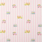 Coton tissé - Impression numérique rayures Blanc Rose