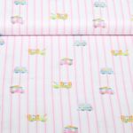 Coton tissé - Impression numérique rayures Blanc Rose