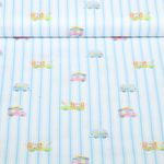 Coton tissé - Impression numérique rayures Blanc