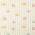 Coton tissé - Impression numérique rayures Blanc Vert