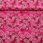Voile de coton - Batik Abstrait Rose vif