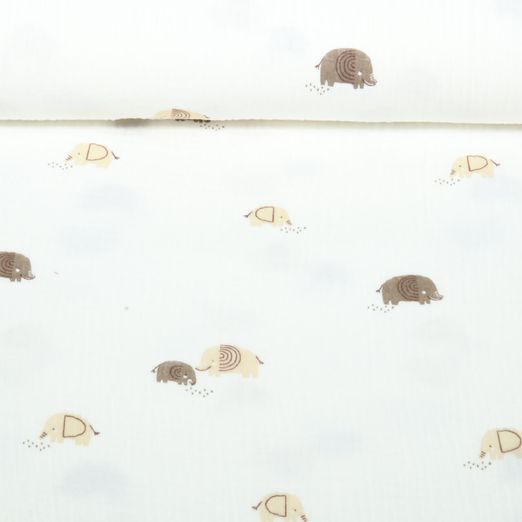Gaze de coton - Double gaze Eléphant Ecru