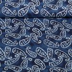 Voile de coton - Batik Abstrait Bleu marine