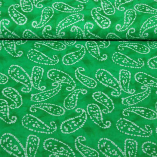 Voile de coton - Batik Abstrait Vert