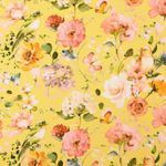 Tessuto in cotone - rose digitali gialle