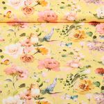 Coton tissé - Impression numérique Roses Jaune