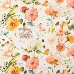 Tessuto in cotone - rose digitali bianche