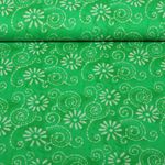 Voile de coton - Batik Fleurs Vert