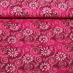 Voile de coton - Batik Fleurs Rose vif