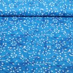 Baumwoll-Voile - Batik Blumenranken Blau
