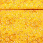 Baumwoll-Voile - Batik Blumenranken Gelb