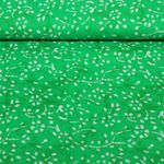 Baumwoll-Voile - Batik Blumenranken Grün