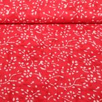Baumwoll-Voile - Batik Blumenranken Rot